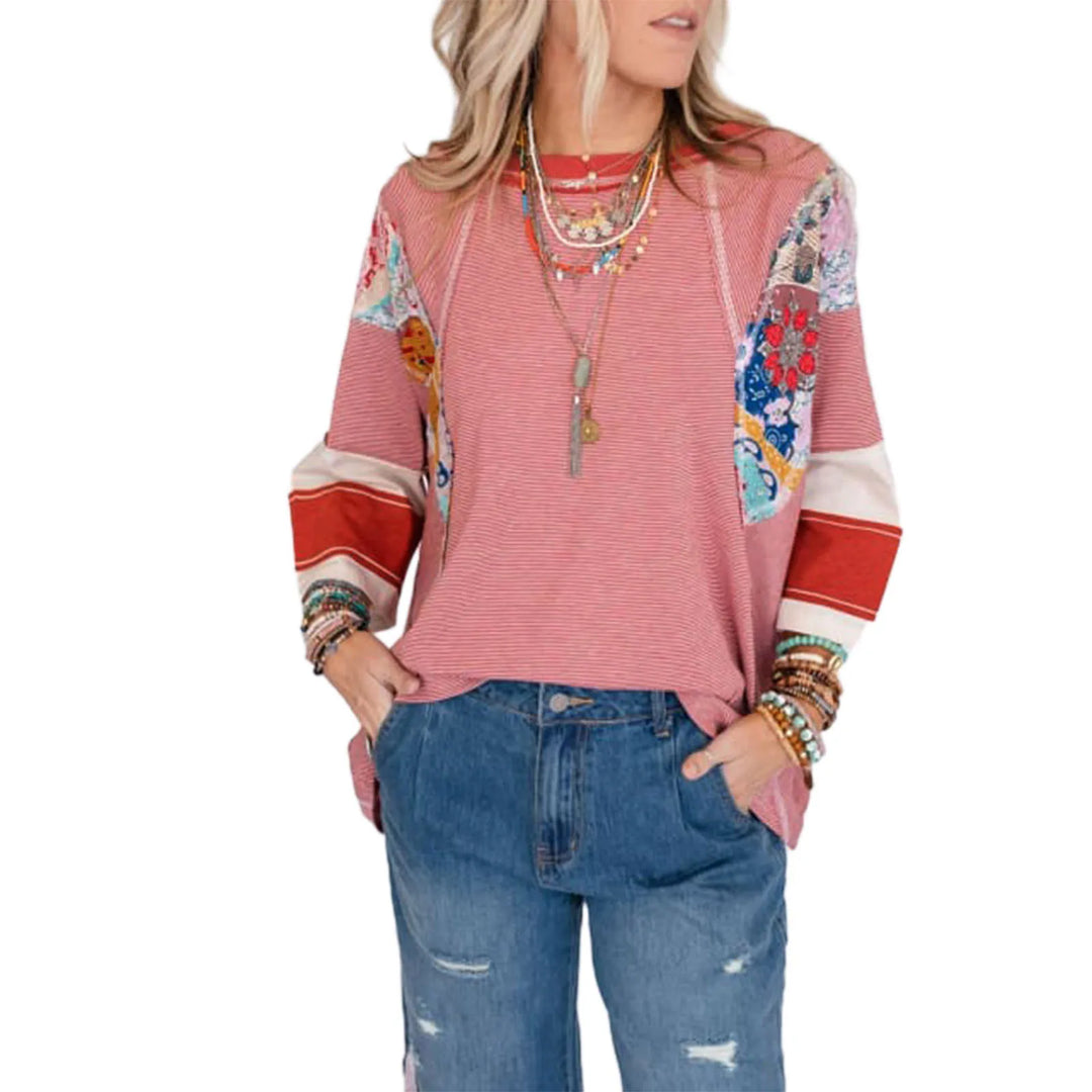 BAILEY – Lightweight Patchwork Batwing Top
