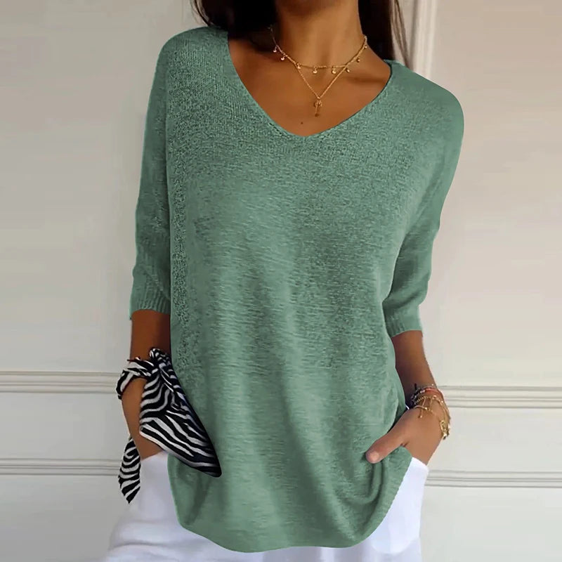 Anna | Women’s V-Neck Knit Top