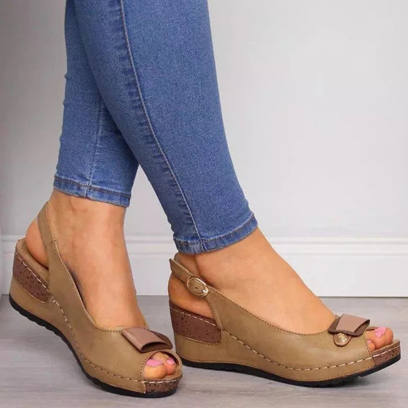 Clara | Retro Wedge Sandals