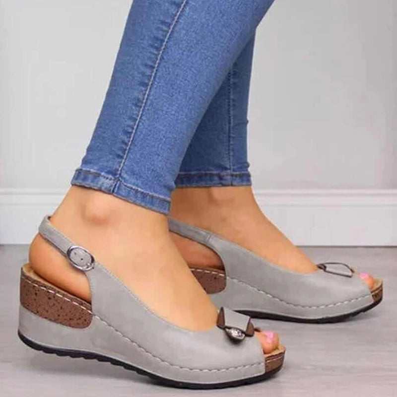 Clara | Retro Wedge Sandals