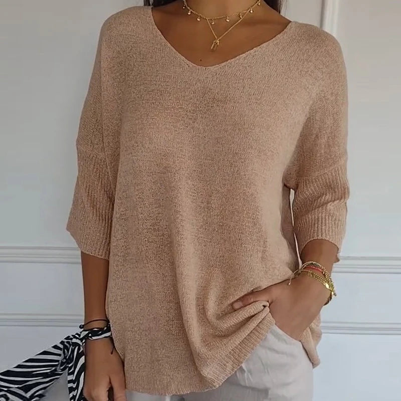 Anna | Women’s V-Neck Knit Top