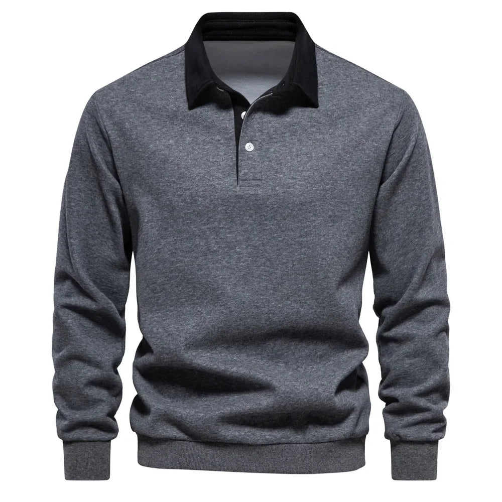 Stylish polo collar sweater