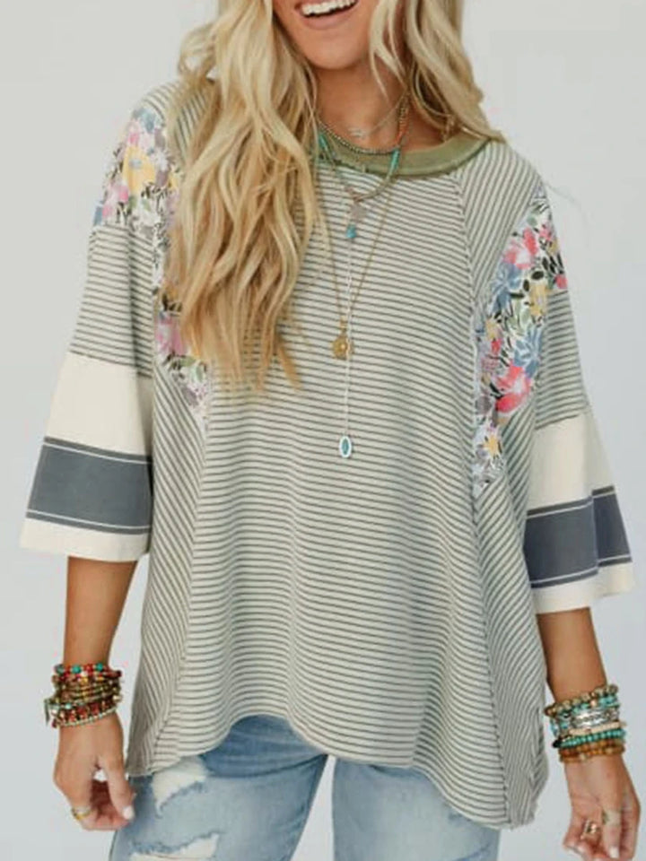 BAILEY – Lightweight Patchwork Batwing Top