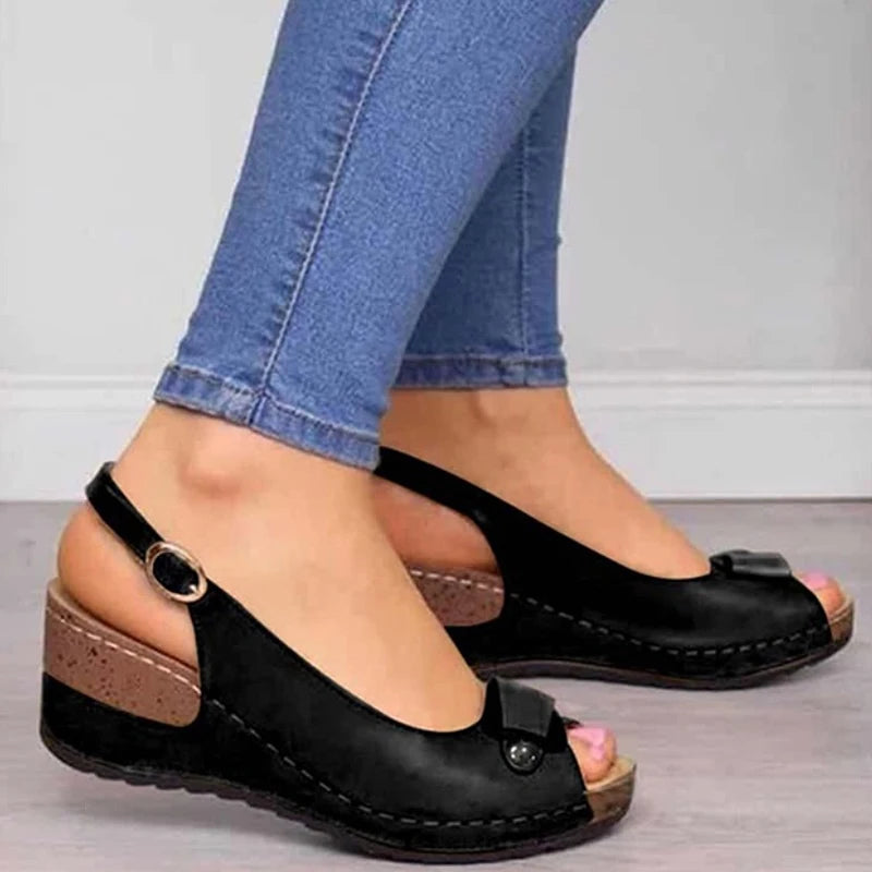 Clara | Retro Wedge Sandals