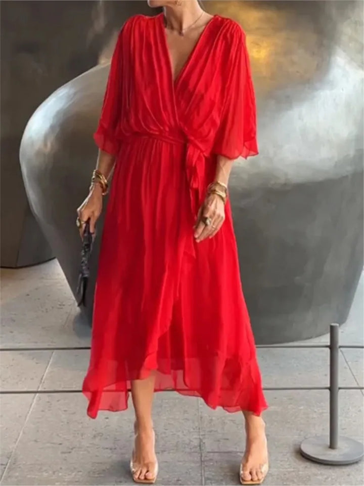 Monica - V-Neck Chiffon Dress