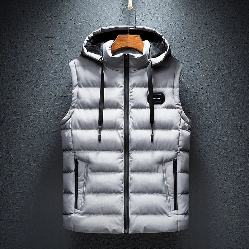 Lined vest with hood