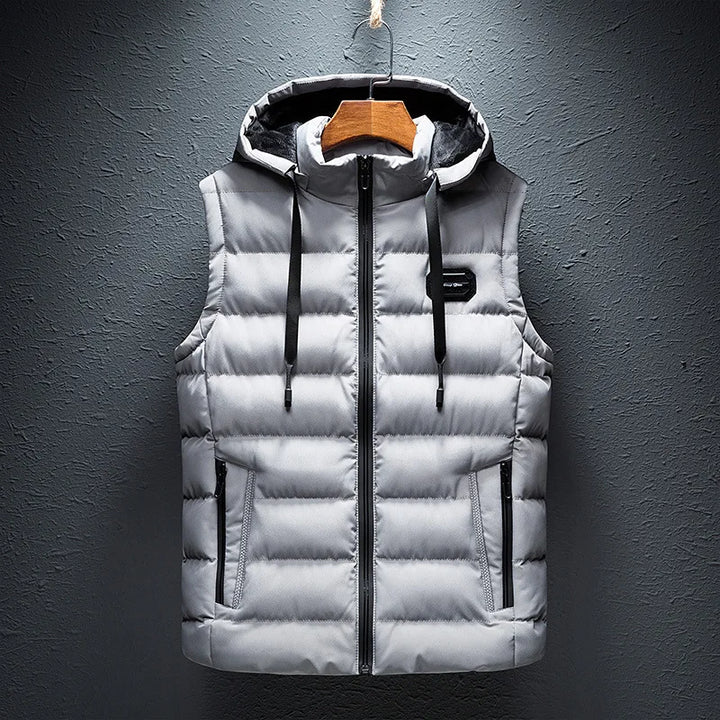 Lined vest with hood