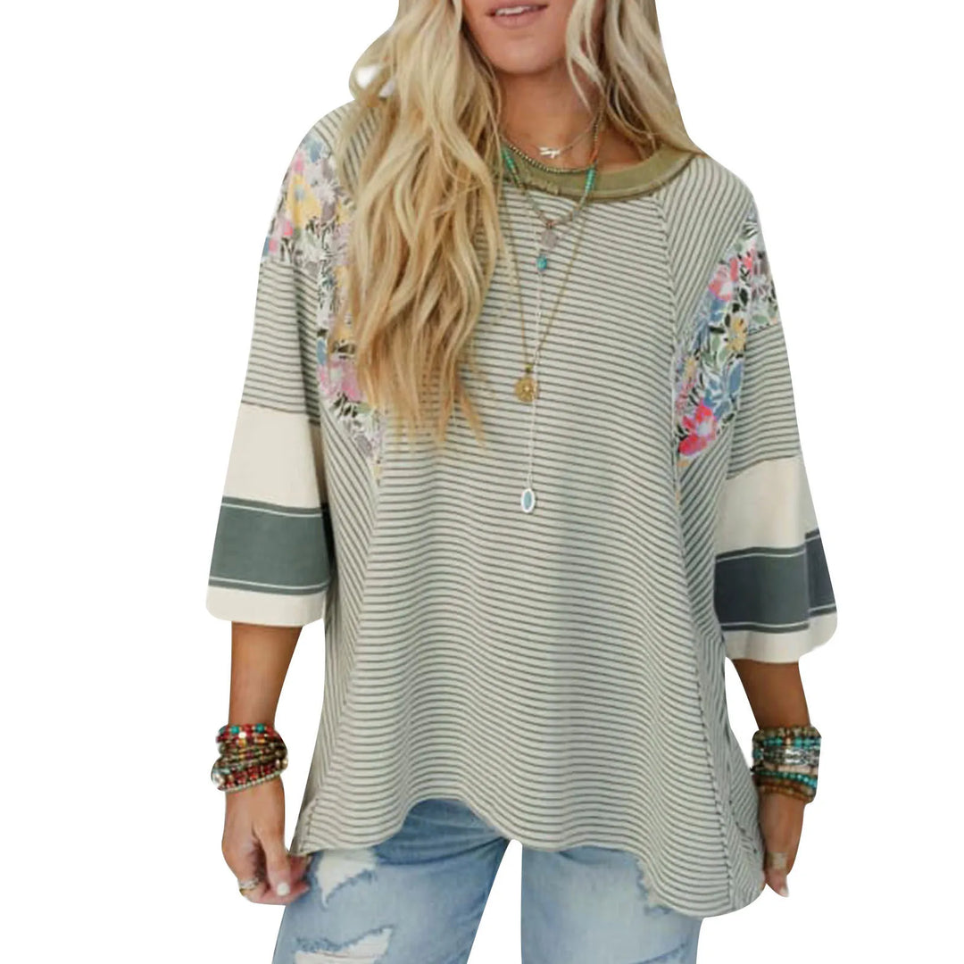 BAILEY – Lightweight Patchwork Batwing Top