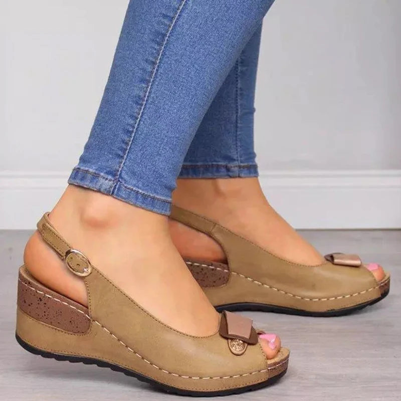 Clara | Retro Wedge Sandals