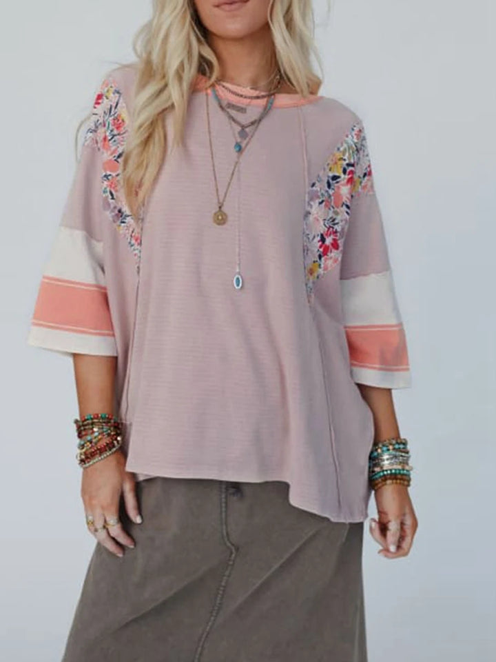 BAILEY – Lightweight Patchwork Batwing Top