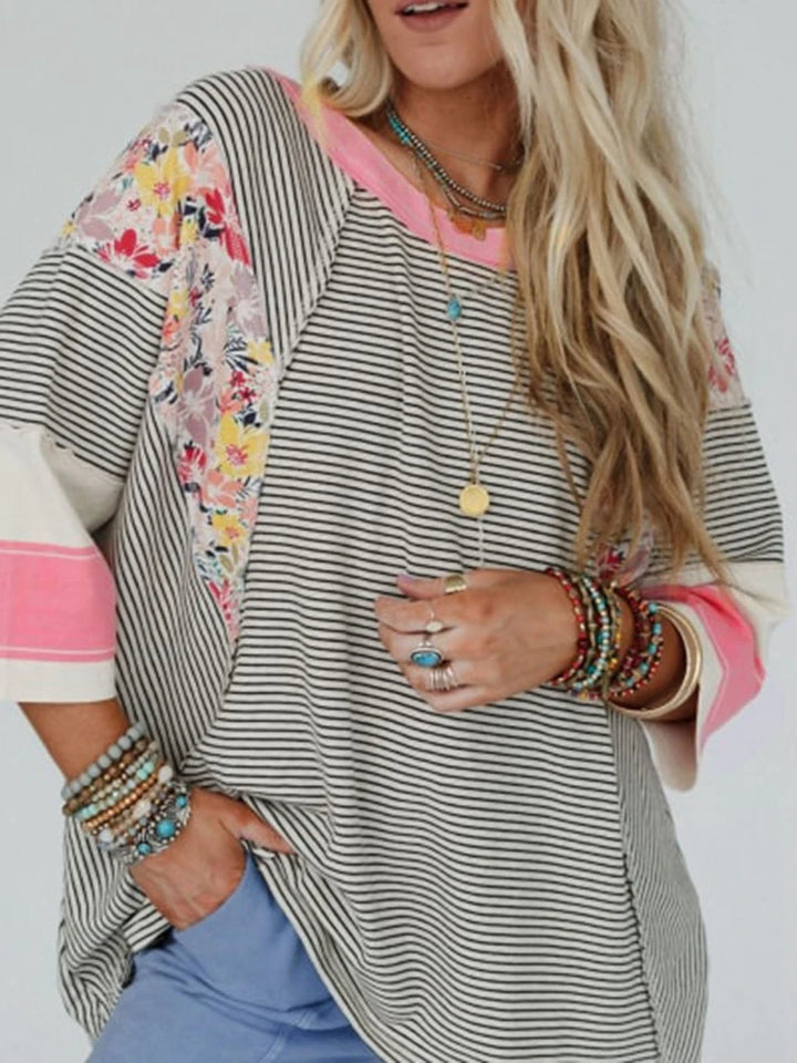 BAILEY – Lightweight Patchwork Batwing Top