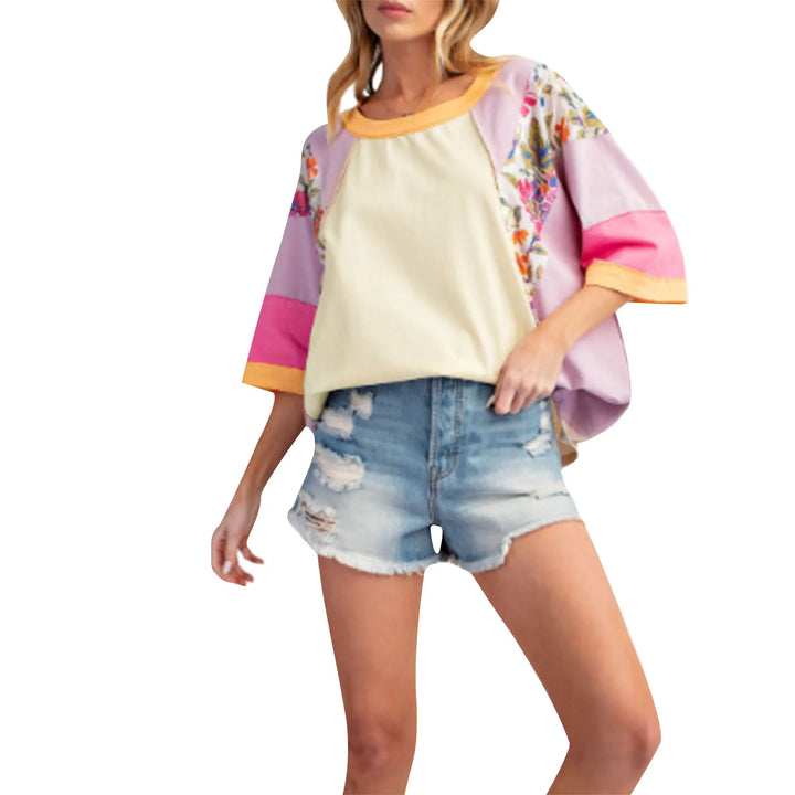 BAILEY – Lightweight Patchwork Batwing Top