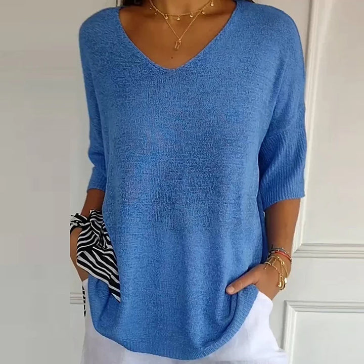 Anna | Women’s V-Neck Knit Top
