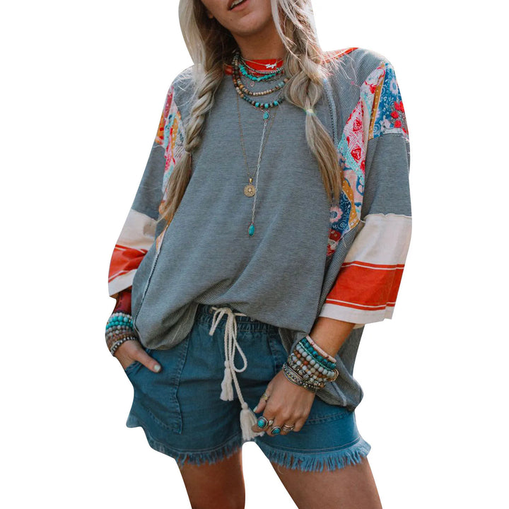 BAILEY – Lightweight Patchwork Batwing Top