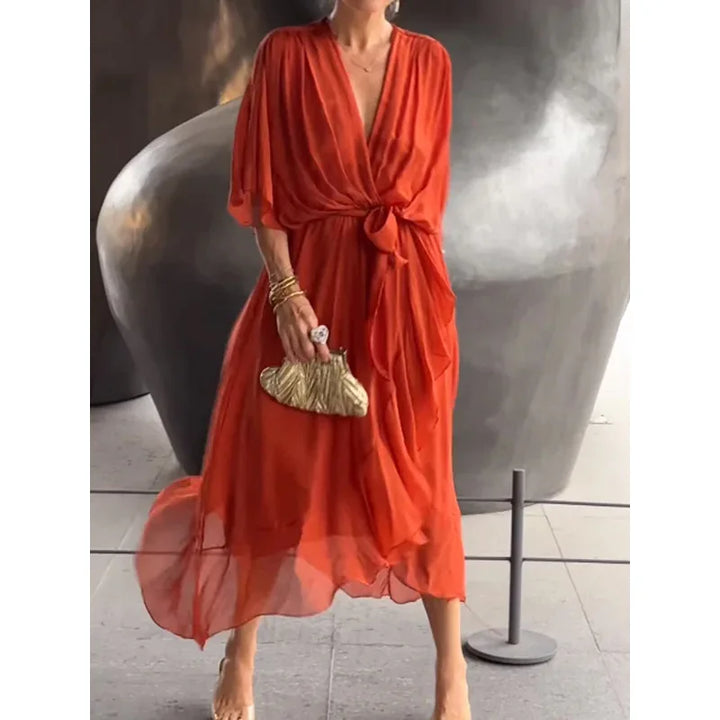 Monica - V-Neck Chiffon Dress