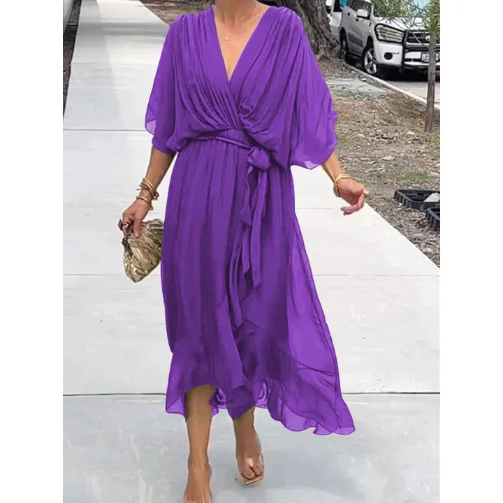 Monica - V-Neck Chiffon Dress