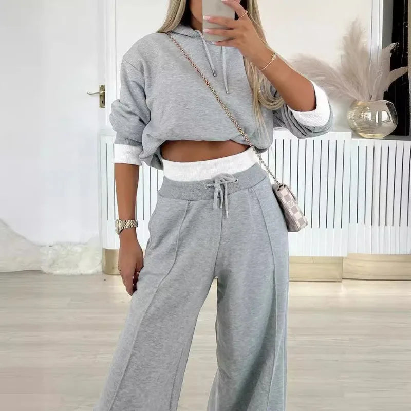 Aljean - Comfy Wide-Leg Set