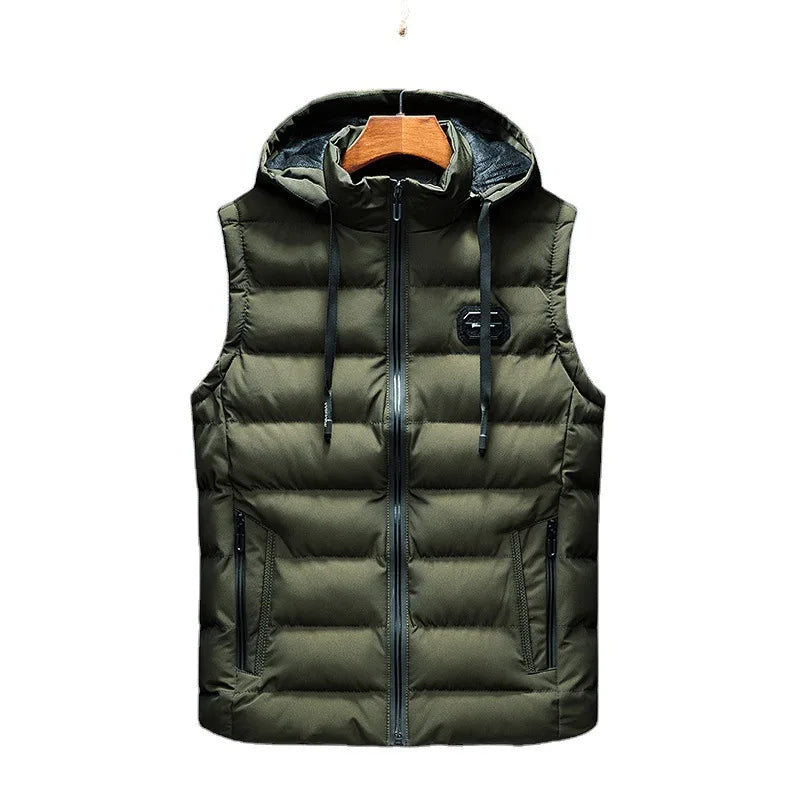 Lined vest with hood