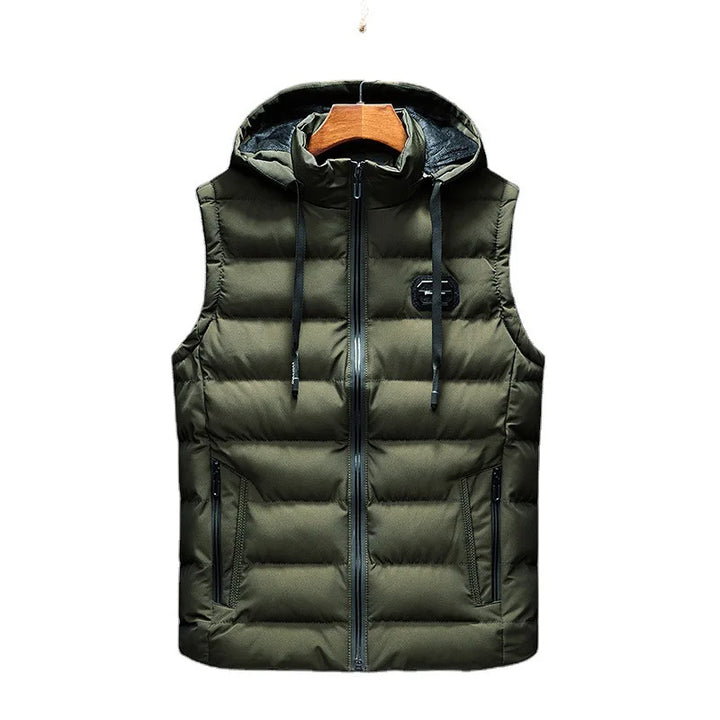 Lined vest with hood