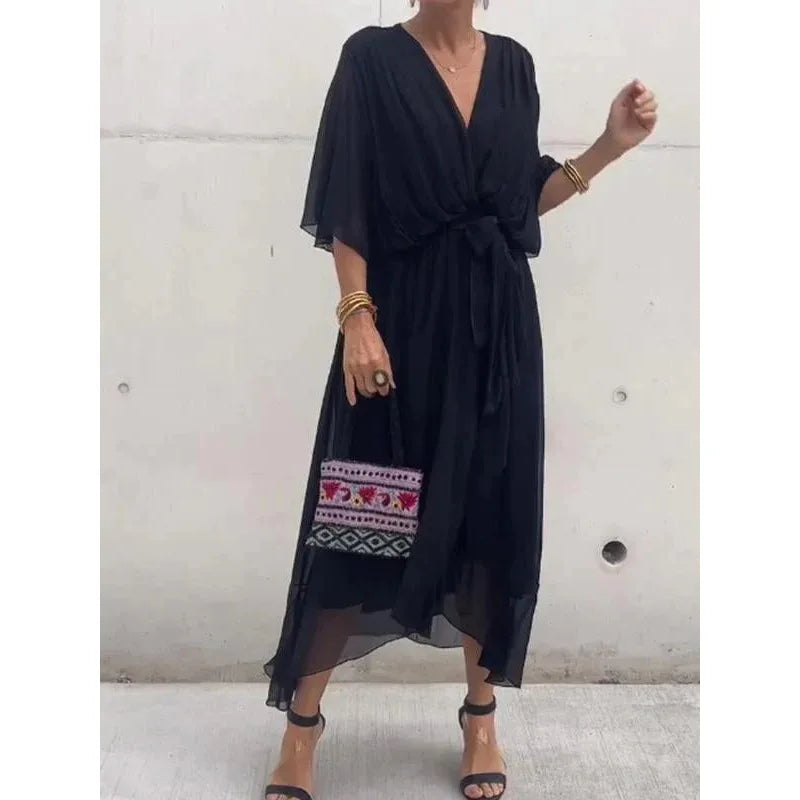 Monica - V-Neck Chiffon Dress
