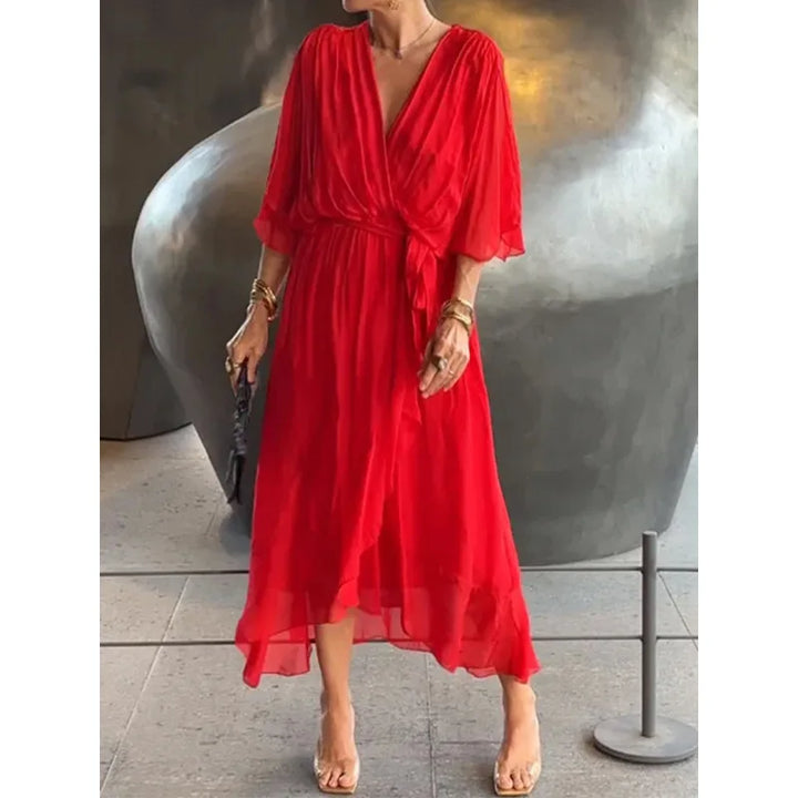 Monica - V-Neck Chiffon Dress