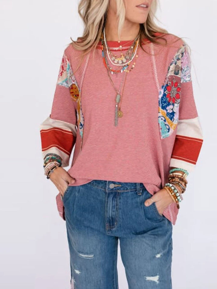 BAILEY – Lightweight Patchwork Batwing Top