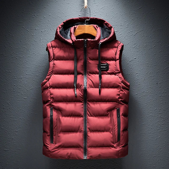 Lined vest with hood