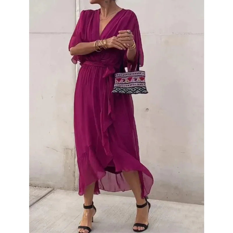 Monica - V-Neck Chiffon Dress