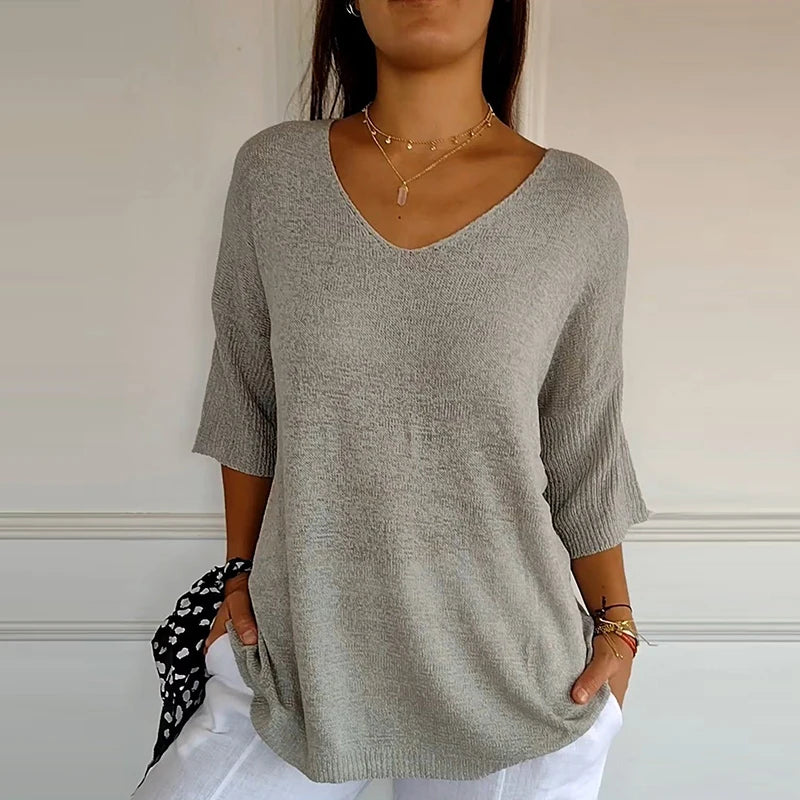 Anna | Women’s V-Neck Knit Top