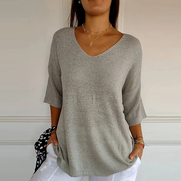 Anna | Women’s V-Neck Knit Top