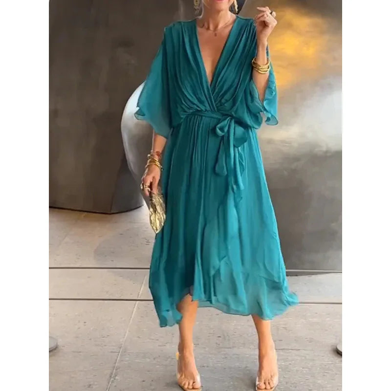 Monica - V-Neck Chiffon Dress